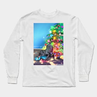 The Puppy Games Christmas Coloring Book Cover Art Long Sleeve T-Shirt